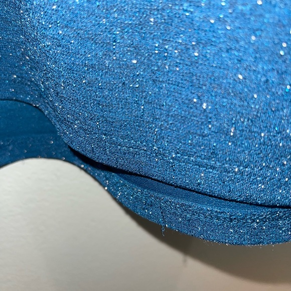 Loft Outlet Size Medium Shimmery Blue Dress good condition - Picture 15 of 16